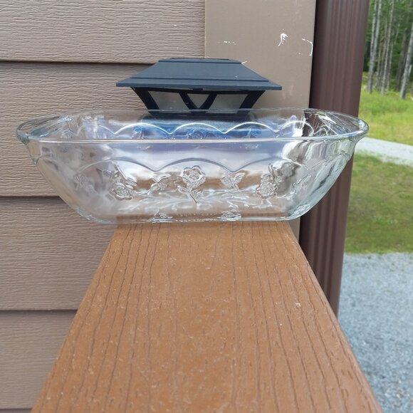 Vintage Anchor Hocking Savannah Clear Floral Glass Rectangular Baking Dish - Picture 4 of 14